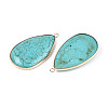 Dyed Synthetic Turquoise Teardrop Pendants TURQ-T004-27-2