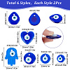 12Pcs 6 Style Handmade Lampwork Evil Eye Pendants LAMP-SC0001-18-2
