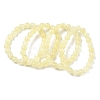 Natural Golden Silk Jade Round Beaded Stretch Bracelets for Women BJEW-F535-01C-4