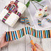 2 Rolls 2 Styles Stripe Pattern Printed Polyester Grosgrain Ribbon OCOR-TA0001-37C-5