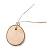 Flat Round Wood Big Pendant Decorations WOOD-F010-01-4