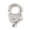 Brass Clear Cubic Zirconia Lobster Claw Clasps KK-Z078-46A-P-1