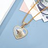 Alloy Rhinestone Pendant Necklaces NJEW-WH0008-01G-5