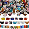 80Pcs Polymer Clay Rhinestone European Large Hole Beads with Silver Color Plated Brass Cores FPDL-LT0001-02F-1