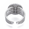 Non-Tarnish 304 Stainless Steel Open Cuff Finger Ring Cabochon Settings STAS-T060-06P-2