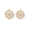 Brass Micro Pave Clear Cubic Zirconia Charms KK-G544-07G-04-1