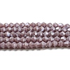 Opaque Solid Color Electroplate Glass Beads Strands EGLA-A039-P4mm-A13-1