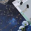 2Pcs 2 Colors Metal Hair Chain with Moon & Star Charms and Iron Hair Combs Clips OHAR-GF0001-35-4