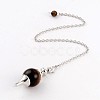 Natural Tiger Eye Sphere Dowsing Pendulums BJEW-E292-A09-1