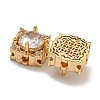 Brass Micro Pave Cubic Zirconia Beads KK-U037-05G-01-2