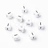 Letter Acrylic European Large Hole Beads X-OPDL-R050-10mm-I-2
