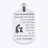 Non-Tarnish 201 Stainless Steel Quote Pendants STAS-T044-231P-1