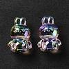 UV Plating Rainbow Iridescent Acrylic Beads OACR-H015-08-4
