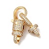 Brass Micro Pave Clear Cubic Zirconia Interlocking Clasps KK-J301-01G-2