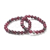 Dyed Natural Jade Beaded Stretch Bracelets BJEW-A117-C-04-1