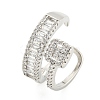 Brass Micro Pave Cubic Zirconia Cuff Rings RJEW-I103-094P-1