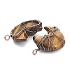 Natural Tiger Eye Tree of Life Wire Wrapped Pendants G-L520-E07-R-NF-2