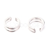 Anti-Tarnish Rhodium Plated 925 Sterling Silver Cuff Earrings EJEW-H124-07P-2