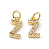 Real 18K Gold Plated Brass Micro Pave Clear Cubic Zirconia Charms KK-E068-VB452-Z-2