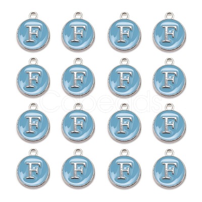 Platinum Plated Alloy Enamel Charms X-ENAM-S118-04F-P-1