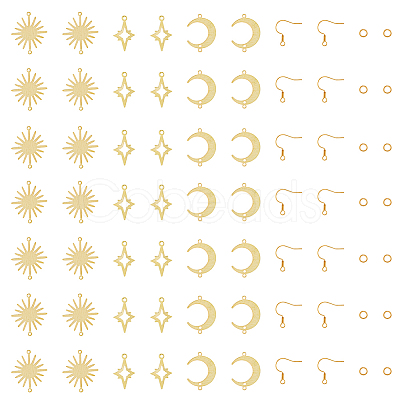 DIY Moon & Star & Sun Earring Making Kit KK-HY0003-49-1