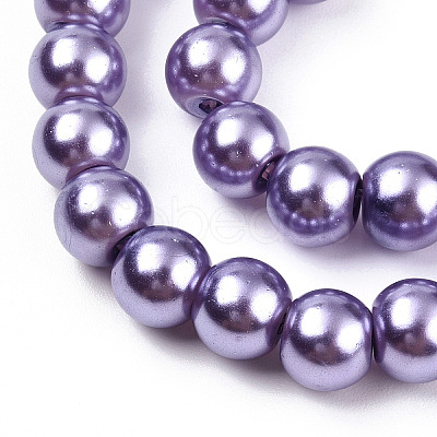 Baking Painted Pearlized Glass Pearl Round Bead Strands HY-Q003-6mm-27A-1