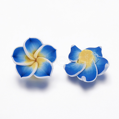 Handmade Polymer Clay 3D Flower Plumeria Beads X-CLAY-Q192-20mm-05-1