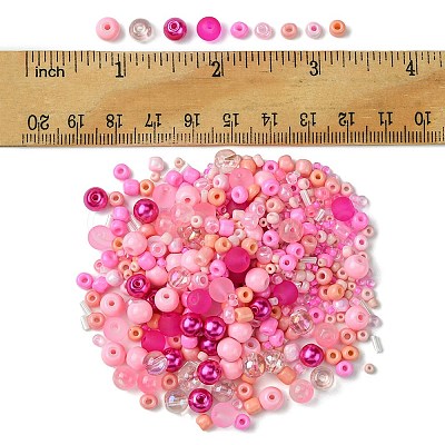 Transparent Glass Beads with Seed Beads GLAA-FS0001-82-1