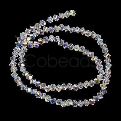 Electroplate Transparent Glass Beads Strands GL-CBA7A17-01A-15-1