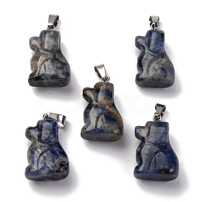 Natural Blue Spot Jasper Pendants G-B127-07P-02-1
