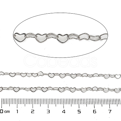 304 Stainless Steel Heart Link Chains CHS-A016-34A-P01-1