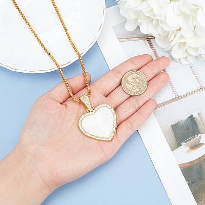 Alloy Rhinestone Pendant Necklaces NJEW-WH0008-01G-1