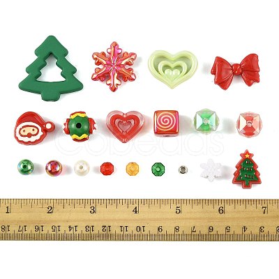 100Pcs 19 Styles Christmas Acrylic Beads MACR-FS0002-33-1