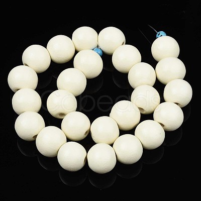 Spray Painted Natural Wood Beads Strands WOOD-S053-56G-1
