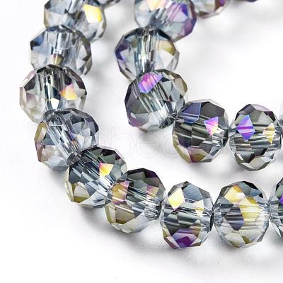 Electroplate Transparent Glass Beads Strands EGLA-A034-T6mm-G05-1