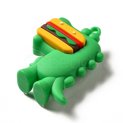 Dinosaur with Hamburger Shape PVC Pendants KY-E012-03A-1