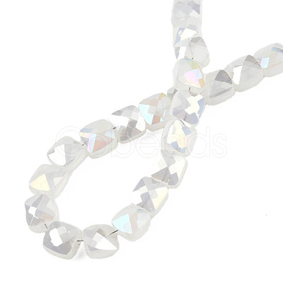 Electroplate Opaque Solid Color Glass Beads Strands EGLA-N002-43-01-1
