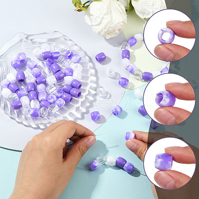 120Pcs 4 Styles ABS Plastic Imitation Pearl European Beads FIND-SC0019-27A-1