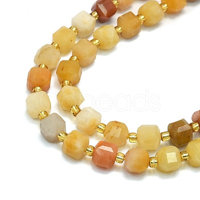 Natural Golden Silk Jade  Beads Strands G-I376-D55-01-1