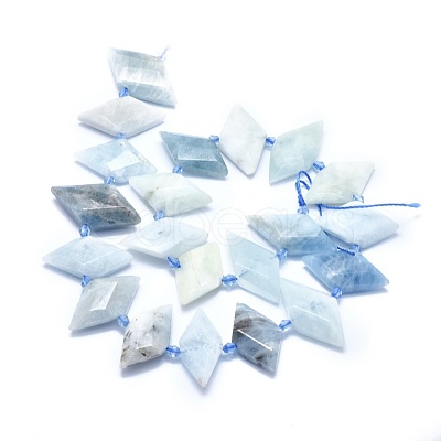 Natural Aquamarine Bead Strands G-O179-H26-1