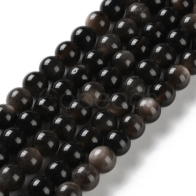 Natural Silver Obsidian Beads Strands G-S150-20A-6mm-1