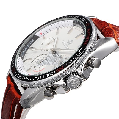Stainless Steel Leather Wrist Watch WACH-A002-07-1