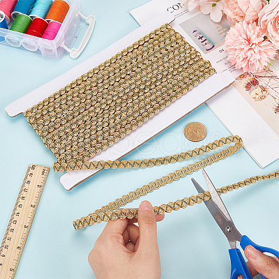 Braided Polyester Lace Trim OCOR-WH0079-23A-1