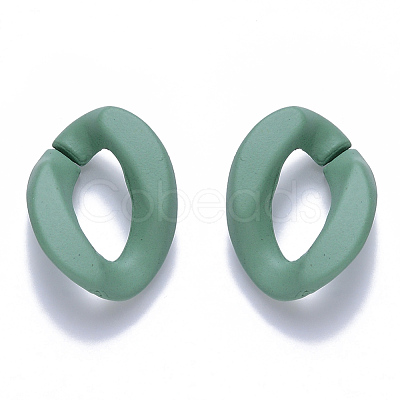 Opaque Spray Painted Acrylic Linking Rings OACR-S036-001A-I-1-1
