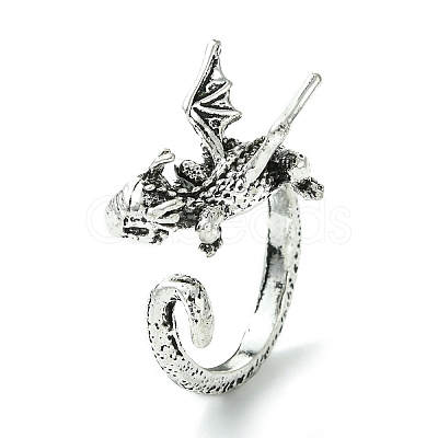 Dragon Alloy Open Cuff Rings X-RJEW-K275-22AS-1
