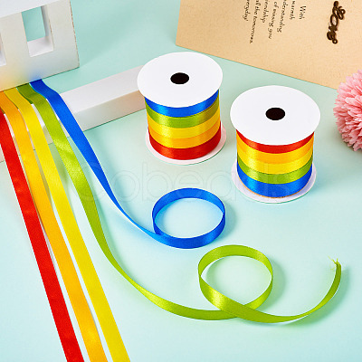 3 Rolls Rainbow Color Polyester Ribbon Set OCOR-TA0002-17-1
