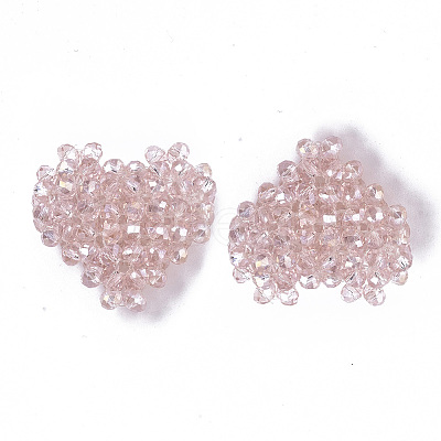 Plating Acrylic Woven Beads PACR-R247-03B-1