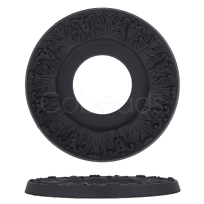 2Pcs Round Ring Imitation Leather Chandelier Base FIND-CN0002-09A-1