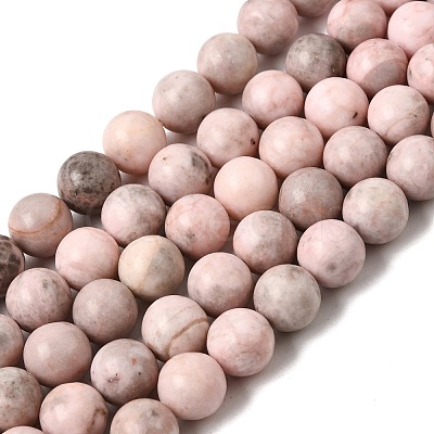 Natural Pink Zebra Jasper Beads Strands G-P231-01-10mm-1