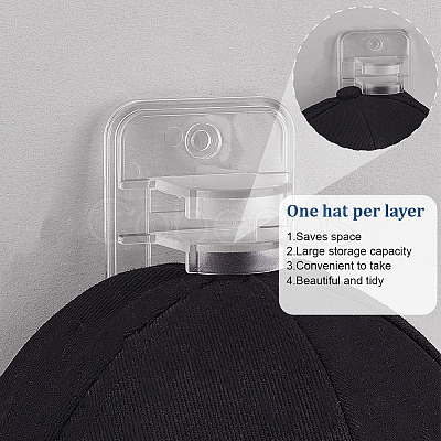 2Pcs PVC Baseball Cap Wall Mounted  Storage Rack AJEW-ME0002-47A-1